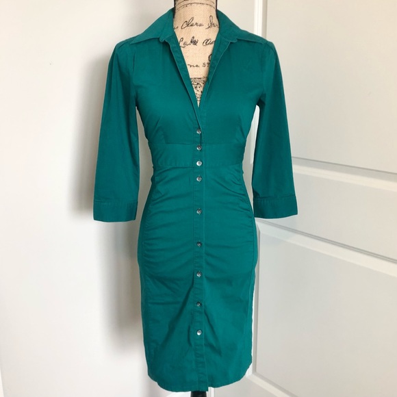 Dresses & Skirts - Fitted Hot Mama Button Up Shirt Dress